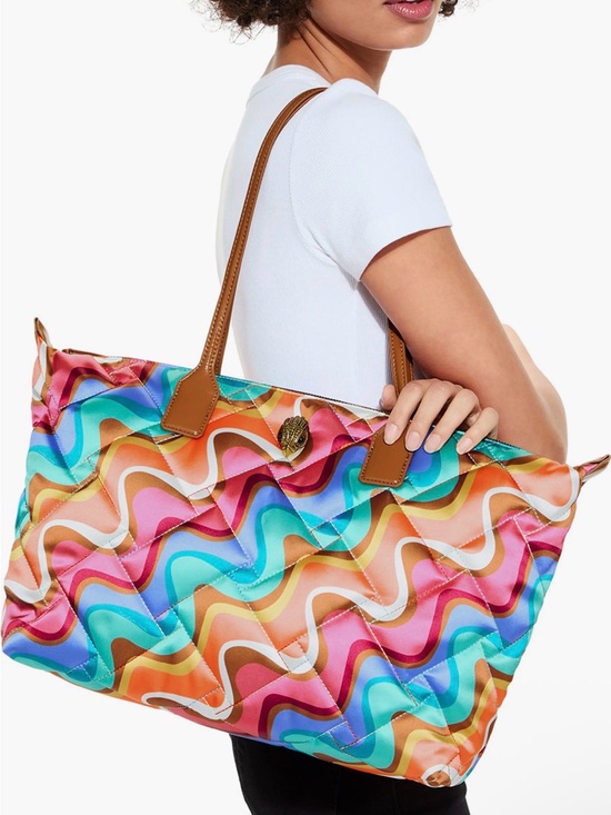Kurt Geiger Handbags - Kurt Geiger Multicolor Wave-Print Tote with Tan Handles 🆕 W/ Dusty ❤️🔥❤️🔥
